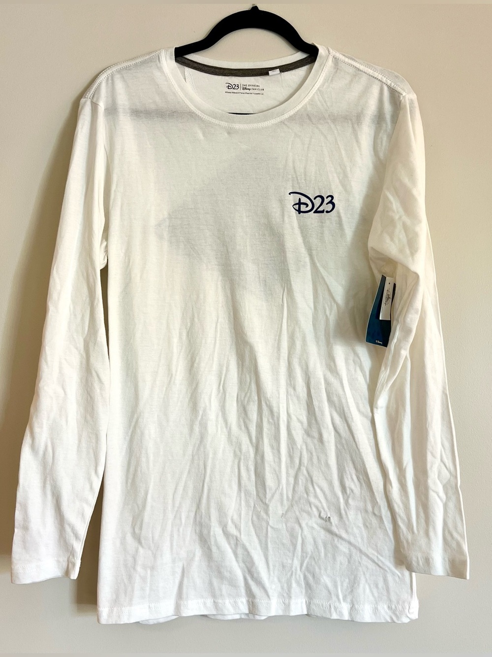 NWT Disney D23 White Long-Sleeve Tee with Navy Logo *see description*